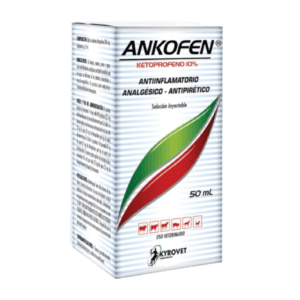 Ankofen Inyectable 10 mL – Ketoprofeno 10 % AINE de Alta Potencia para Bovinos, Equinos, Porcinos y Pequeños Animales